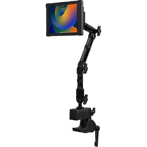 CTA Digital Clamp Mount for iPad 10th Gen – Flexible Clamp Mount with Wireless Inductive Charging Case for Desks - Poles - iPad 10th Generation 10.9-inch & More - Black (PAD-CFCICCS)