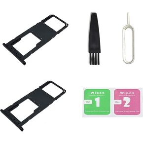 for Galaxy A03s Single SIM Card Tray Replacement, Single SIM Card Slot Holder Compatible with Galaxy A03s US Single-Sim Version (Black)