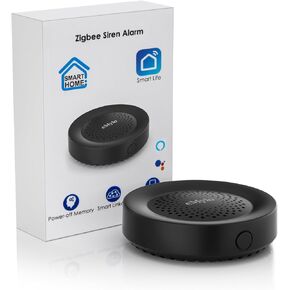 eMylo Zigbee Alarm, White Alarm, TUYA/SmartLife APP Control, Sound & Light Alarm, Auto Push Notification, for Residential Units, Hospitals, Nursing Homes, etc. (Requires TUYA Zigbee Hub)