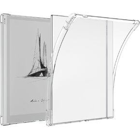 Clear Case for 10.3" Onyx Boox Tablet Go 10.3 ePaper E Ink (2024 Released) - Slim Lightweight TPU Transparent Flexible Soft Back Shell Cover with Pen Holder (Clear)