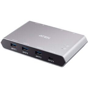 ATEN US3342 2-Port USB-C KVM Sharing Switch 85W PD,10 Gbps, Control and Share Files Data Between Two PC Laptop Windows or Macbook and Share USB Peripherals, Includes USB C cables, Remote Port Selector