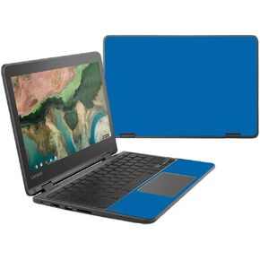 MightySkins Skin Compatible with Lenovo 300e Chromebook 11.6" (2018) - Solid Blue | Protective, Durable, and Unique Vinyl Decal wrap Cover | Easy to Apply, Remove, and Change Styles | Made in The USA