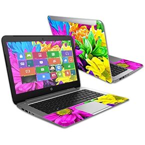 MightySkins Skin Compatible with HP Stream 14" (2015) Laptop Cover wrap Sticker Skins Colorful Flowers
