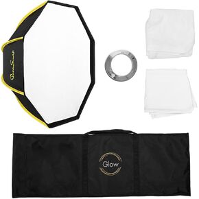 Glow ParaSnap 24" Beauty Dish New Generation SterlingFibre Soft Box with 144mm Bowens Speedring, Beauty Dish Bowens Mount Softbox w/Light Shaping & Quick Speedring Swap for Beauty Dish Photography