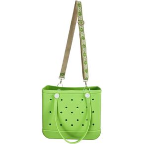 Wide Shoulder Adjustable Removable Straps With Hoop For Bogg Bag Accessories and Purse Tote Rubber Beach Bag
