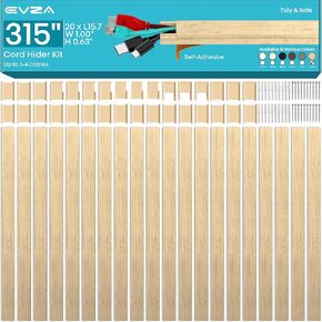 Decorative Wire Covers Cable Wall - 315in Wood-Effect Cable Channels to Hide Wires, Cable Trunking, TV Cable Hider Wall Kit, Baseboard Cable Concealer, Wall Cord Cover, Hide TV Cords for Wall Mount TV