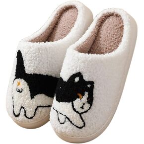 Colorful Shell Slippers Cute Cartoon Flat Bottom Head Wrapped Plush Warm Comfy Couple Indoor Outdoor Home Shoes