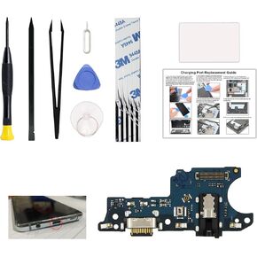 Charging Port Replacement Kit Compatible with Galaxy A02S US Version, SM-A025U, SM-A025V, SM-A025A, SM-A025U1 Dock Board USB-C Connector, with Instruction Manual, Toolkit