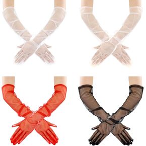 inSowni 4 Pairs Wedding Bridal Gloves for Brides Women Girls Costume Masquerade Party Ball Prom