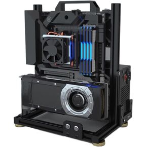 PC Test Bench Open Air Computer Case MATX Motherboard Chassis Aluminum Bracket DIY Bare Frame MATX Support 120 240 360 Liquid Cooling
