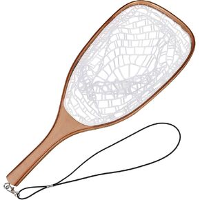 Fly Fishing Net Trout Net, Soft Mesh Fishing Net, Fish Landing Net with Safety Rope Lanyard, Lightweight Catch and Release Net for Trout, Bass in Kuwait