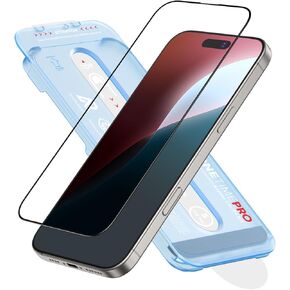 FLOLAB NanoArmour ONETIME PRO for iPhone 16 Pro Max Screen Protector, Anti-Reflective,PolarSpectra Anti-Rainbow, Tempered Glass, Ultra Clear, Infinity Edge, Easy Install, Dust-Free, Scratch Resistant