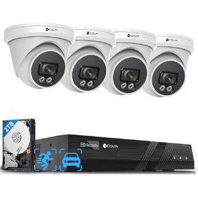 Wired Security Camera System Outdoor, 8X 5MP 110° Wide View Angle IP67 Dome IP Camera with Audio, 4K 8 CH NVR 2TB HDD, AI Human Vehicle Detection & Night Vision, 24/7 Recording, LY97SA5M0808