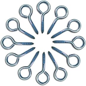 ECKJ Screw Eye 60 Pieces Black Zinc Plated Metal Eye Bolt Eye Shape Screw Hooks Self Tapping Screws Hooks O Ring Small Eye Pin 1 Inch in Kuwait