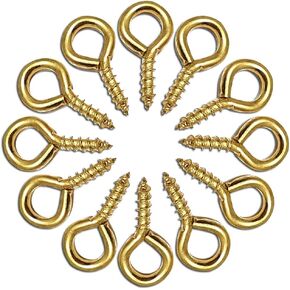 ECKJ Screw Eye 60 Pieces Black Zinc Plated Metal Eye Bolt Eye Shape Screw Hooks Self Tapping Screws Hooks O Ring Small Eye Pin 1 Inch