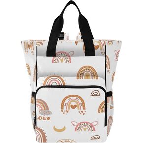 Boho Rainbow Diaper Bag Backpack, Mommy Bag, Multifunctional Diaper Bag, Travel Backpack, Large Capacity Diaper Bag