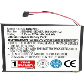 XPS Replacement Battery Compatible with Garmin Nuvi 3700 Nuvi 3760 Nuvi 3760T Nuvi 3790 Nuvi 3790T PN 361-00046-02 361-00064-02 EE06HE10E00EF