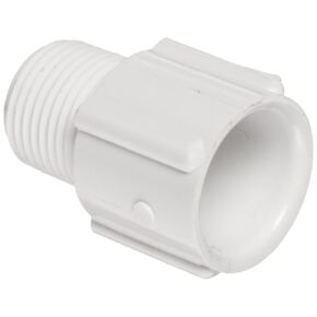 Spears 436 Series PVC Pipe Fitting, Adapter, Schedule 40, White, 1" NPT Male x Socket