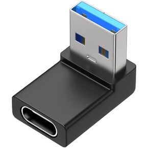 USB C to USB 3.0 Adapter 90 Degree Right Angle, USB-C Female to USB-A Male OTG Adapter Compatible with iPhone 11 12 13 Pro, Samsung Galaxy S22 S21 S20, MacBook and More