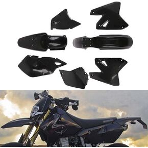 JFG RACING DRZ400 Plastic Fender Fairing Kit Set,Plastic Body Work Fender Kit Replacement For DRZ400 DRZ400S DRZ400SM All Year Dirt Bike Supermoto Imitation Carbon Fiber