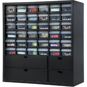 40 Drawers Storage Box- Drawer Parts Solid Wood Cabinet Screw Organizer, Hardware Storage Organizer, for Hardware Crafts, Small Parts, Nuts and Bolts, Tool Storage - Nature