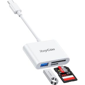 RayCue USB C to SD Card Reader, USB C/Type C to SD Card for iPhone 15/iPad/Mac/Laptop, 3 in 1 USB-C/Type C Memory Card Adapter for Mac MacBook Pro/Air/Mini Android Laptop More USBC Typec Devices