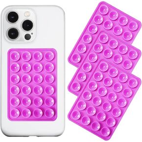 Silicone Suction Phone Case Mount 3 Pack, Silicon Adhesive Suction Cup Phone Mount, Non Slip Sticky Phone Grip for Cellphone, Strong Grip Holder for Selfies and Videos (Black)