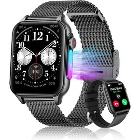 Smart Watch for Women Fitness Tracker: Smartwatch for Samsung iPhone Compatible, 1.96" Screen Smart Digital Watches for Android/iOS Phones Answer/Make Call with Smart Light(Gold)