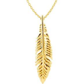 Sterling Silver Small Feather Pendant Necklace, 18"