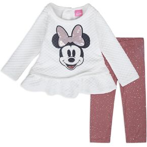 Disney Minnie Mouse Baby Girls Long Sleeve Sequin Shirt and Legging Pants Set for Infant