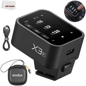 Godox X3F X3 F X3-F Trigger, Godox Flash Trigger, Touch Screen TTL Wireless Flash Trigger, with TCM Conversion, Built-in 3.7V 850mAh Li-Ion Battery, Approx 7 Days Standby for Fuji Cameras