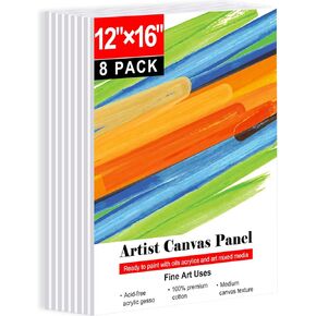 MAXECHO Canvases for Painting, 32 Pack Art Paint Canvas Boards Set - 5x7, 8x10, 9x12, 11x14 Inches, 100% Cotton Blank Art Supplies for Acrylic, Oil Paint, Acid-Free for Kids & Artists
