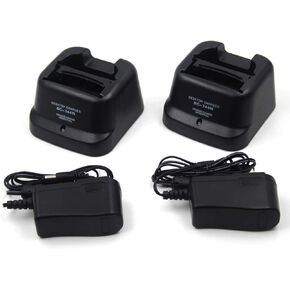 (2-Pack) BC-137 BC-144N Desktop Charger for ICOM IC-V82 IC-U82 IC-A6 IC-A6E IC-A24 IC-F11 IC-F21 IC-F40GT IC-F40GS IC-F30FS IC-F30G Radio BP-209N BP-210N BP-222N Battery Charger