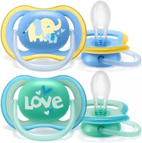 Ultra Air Pacifier, 18+ Months, 2 Pieces SCF349/16RP, (Purple/Pink) in Saudi Arabia