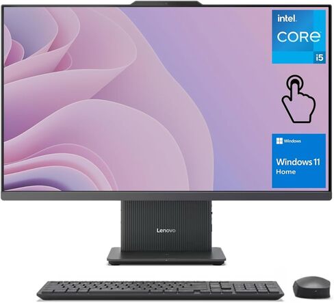 Lenovo 2024 IdeaCentre I All-in-One, 27" FHD Touchscreen 100Hz, Intel Core i5-13420H, 32GB DDR5 RAM, 2TB SSD, Wireless Charging Base, Wireless KB & Mouse, Wi-Fi 6, Windows 11 Home, Grey in Kuwait