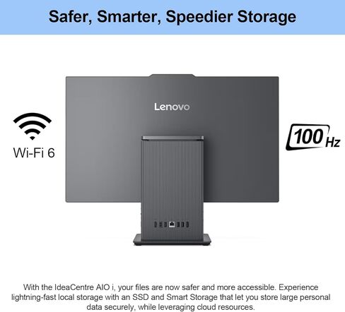 Lenovo 2024 IdeaCentre I All-in-One, 27" FHD Touchscreen 100Hz, Intel Core i5-13420H, 32GB DDR5 RAM, 2TB SSD, Wireless Charging Base, Wireless KB & Mouse, Wi-Fi 6, Windows 11 Home, Grey in Saudi Arabia