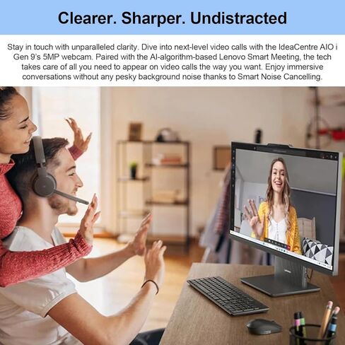 Lenovo 2024 IdeaCentre I All-in-One, 27" FHD Touchscreen 100Hz, Intel Core i5-13420H, 32GB DDR5 RAM, 2TB SSD, Wireless Charging Base, Wireless KB & Mouse, Wi-Fi 6, Windows 11 Home, Grey in Kuwait