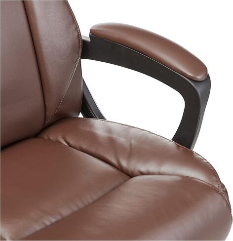 Amazon Basics Classic Puresoft PU Padded Mid-Back Office Computer Desk Chair with Armrest, 26"D x 23.75"W x 42"H, Black in Saudi Arabia