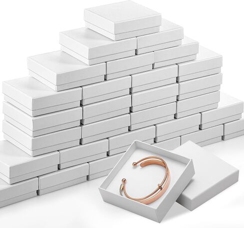 Tenceur 60 Pcs Jewelry Gift Boxes 3.5 x 3.5 x 1 Inch Cardboard Jewelry Boxes Small Gift Boxes for Jewelry Earrings Necklaces Handmade Bangles Bracelets (Brown) in Kuwait