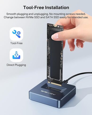 ACASIS NVMe M.2 Duplicator Dual-Bay Offline Clone USB C to NVME Docking Station for M2 SSD M Key Hard Drives Enclosure (Black) in Saudi Arabia