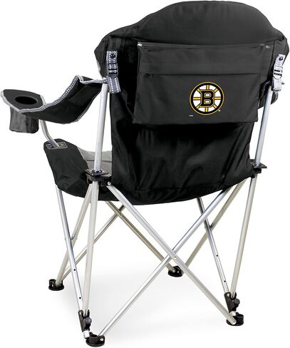 PICNIC TIME NHL New Jersey Devils كرسي التخييم المتكئ، كرسي الشاطئ للبالغين، كرسي رياضي مع حقيبة حمل، (أسود مع لمسات رمادية) in Kuwait