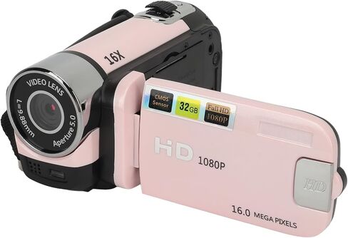 1080P Video Camera, 16MP Camcorder, 16X Digital Zoom, Vlogging Camera with Fill Light, 1/4 Inch Thread Hole, 2.4 Inch Rotatable Screen, USB Recorder (-2214230150514) in Saudi Arabia
