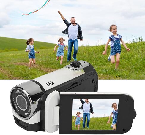 1080P Video Camera, 16MP Camcorder, 16X Digital Zoom, Vlogging Camera with Fill Light, 1/4 Inch Thread Hole, 2.4 Inch Rotatable Screen, USB Recorder (-2214230150514) in Saudi Arabia