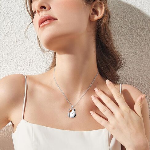 NIFUNAO Locket Pendant Necklace Sterling Silver Memory Photo That Holder Pictures Jewelry Gift Christmas Graduation Day in Saudi Arabia