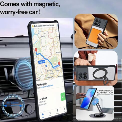 Case for Poco X6 Pro 5G, Ultra-Thin Minimalist Soft TPU Bumper + Transparent Acrylic Back Case, Camera Protector Case + 1 Tempered Glass – Black in Saudi Arabia