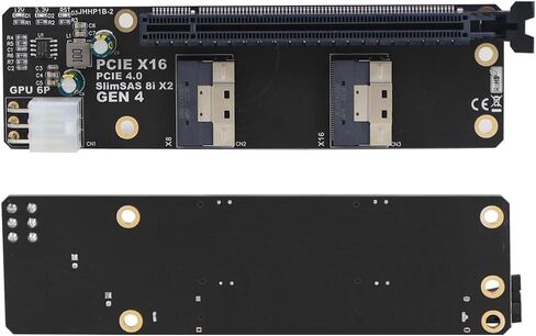 JMT 2Port SlimSAS 8i x2 to PCIe4.0/3.0 x16 Slot Adapter Card SFF8654 Riser Card for Network Card Graphics Video Card GPU (PCIe3.0 JHHP1A) in Kuwait