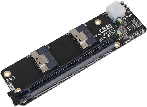 JMT 2Port SlimSAS 8i x2 to PCIe4.0/3.0 x16 Slot Adapter Card SFF8654 Riser Card for Network Card Graphics Video Card GPU (PCIe3.0 JHHP1A) in Kuwait