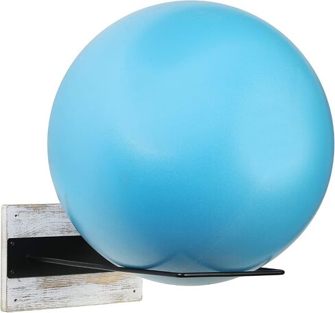 MyGift Rustic Burnt Wood and Black Metal Wire Wall Mounted Large Stability Ball Storage Rack, Yoga Studio and Home or Commercial Gym Exercise Ball Equipment Organizer in Saudi Arabia