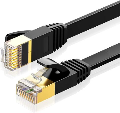 Tianle Cat 7 Ethernet Cable, Cat7 Gigabit LAN Network RJ45 High-Speed Patch Cord Flat 10Gbps 600Mhz/s SFTP Internet Cable for Xbox,PS4,PS3,Modem,Router,LAN,Switch, 3M/10FT Flat Black in Saudi Arabia