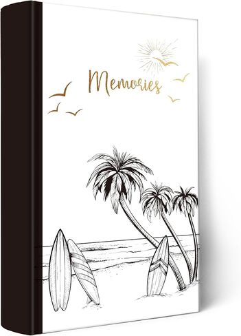 Holoary Photo Album 4x6 200 Photos Two Pictures Per Page, Memo Writing Area for Each Pocket, 200 Pockets 4"x6", Printed Book Cover Travel Design Natural Beach Vacation Honeymoon Memories in Saudi Arabia